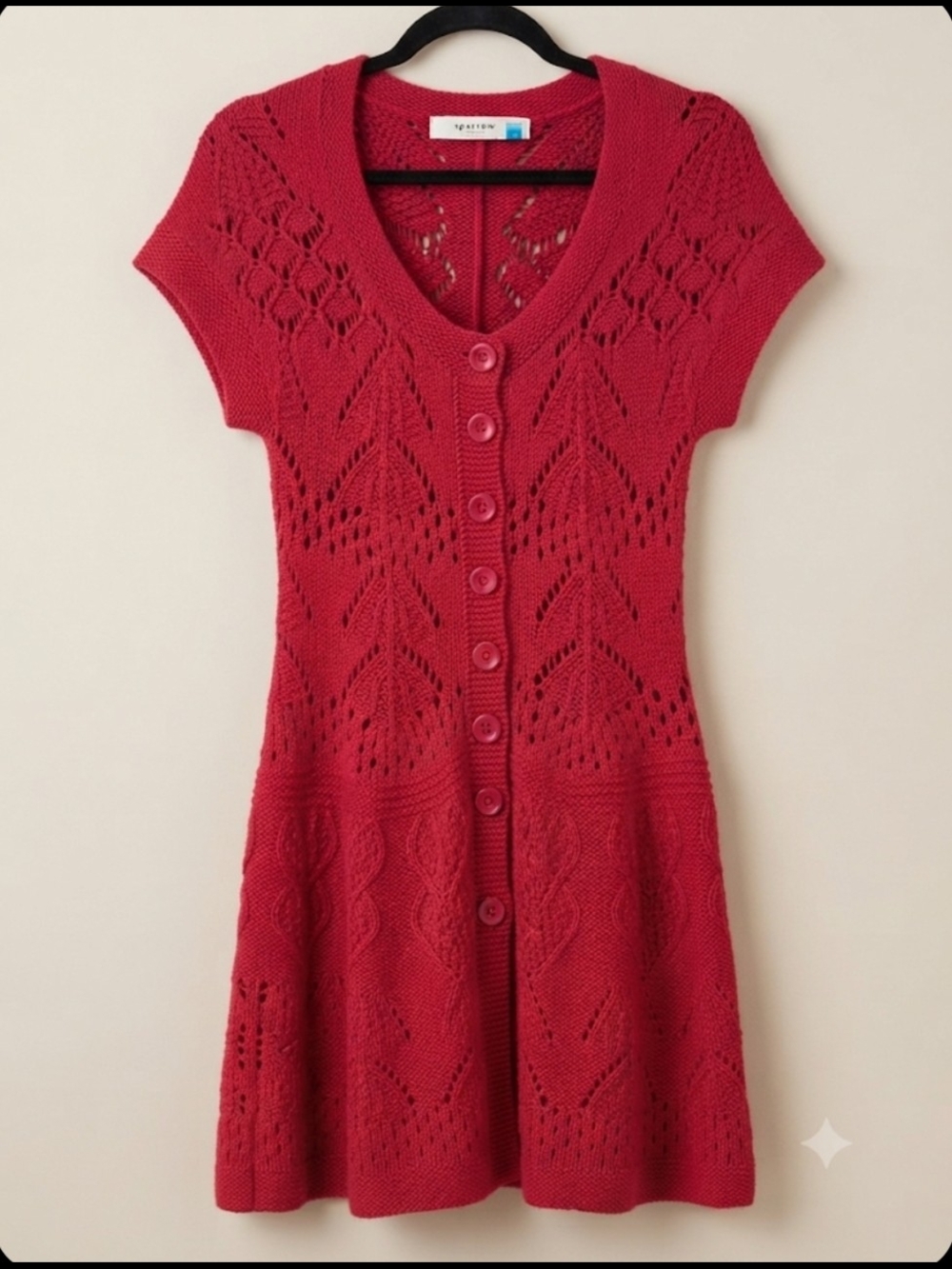 Sparrow Red Knit Cardigan - Size S